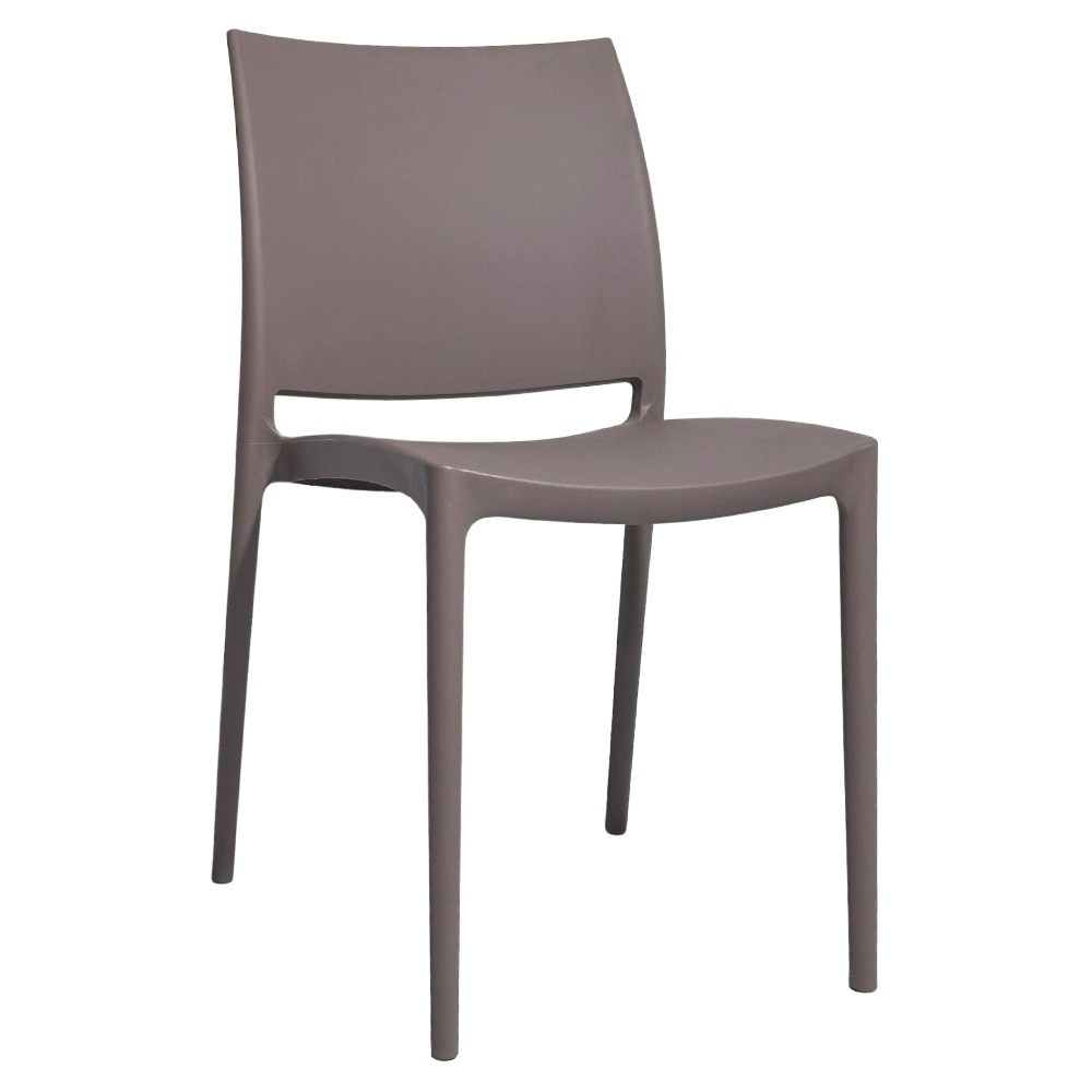 Sedia da sala da pranzo altea in plastica grigio tortora chiaro modello comfort.