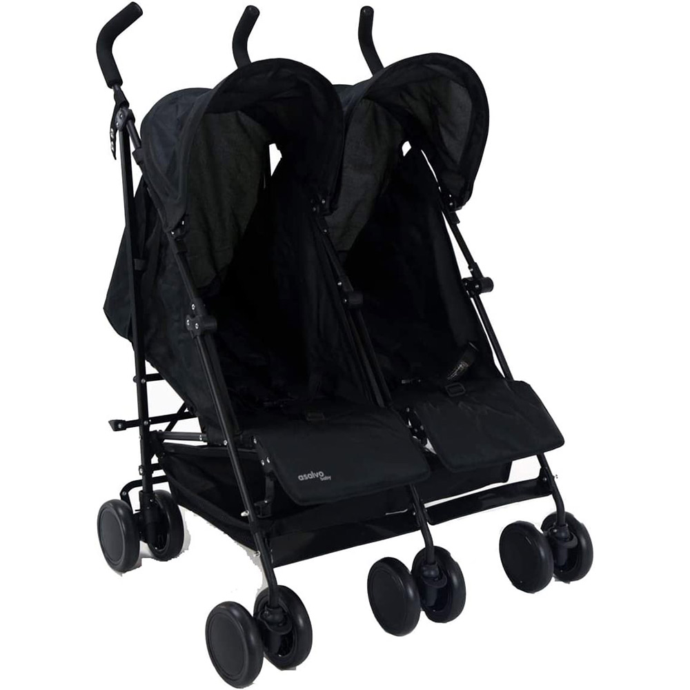 Passeggino per gemelli  asalvo river black.