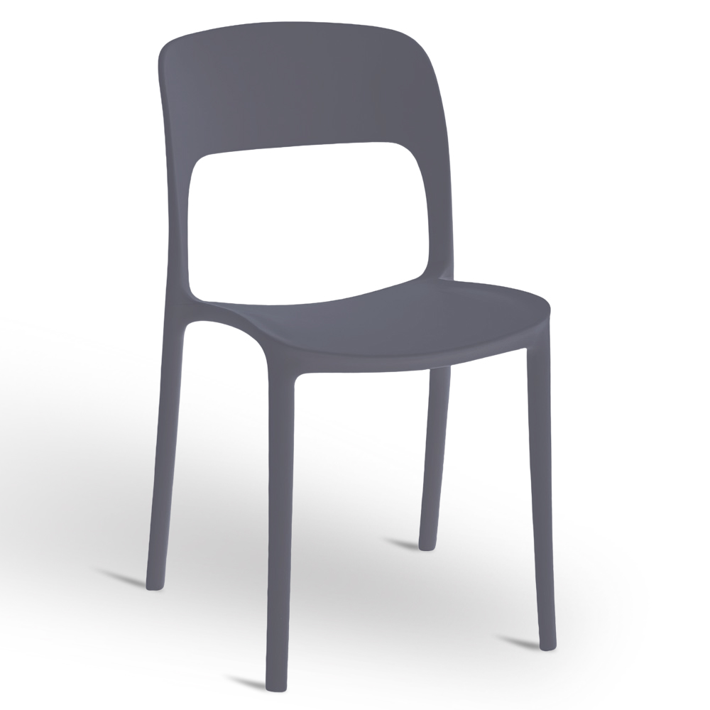 Sedia alice in plastica impilabile colore grigio modello comfort.