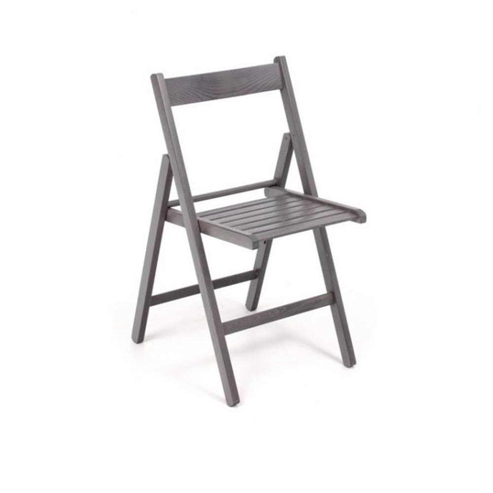 Set 4 sedie richiudibili pieghevole in legno di faggio colore grigio salvaspazio.