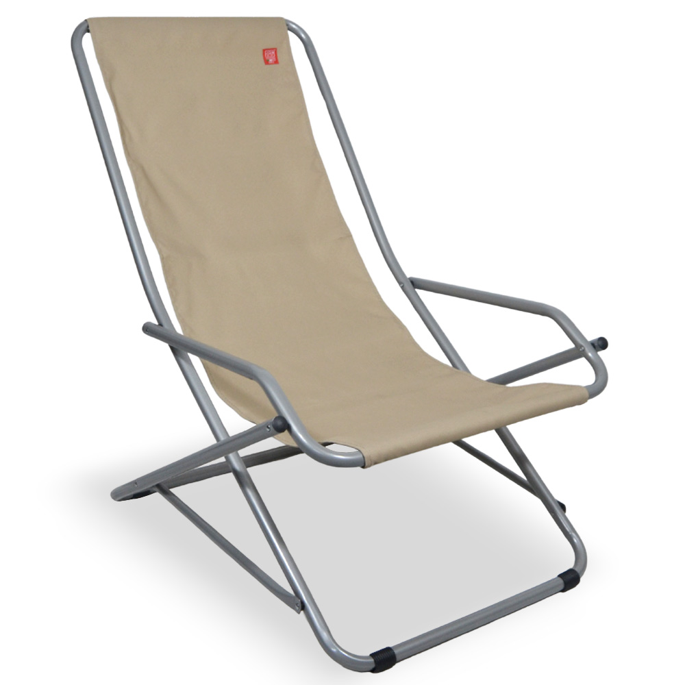 Sedia sdraio dondolina fiam123pebsbl acciaio grigio con telo tortora da esterno .