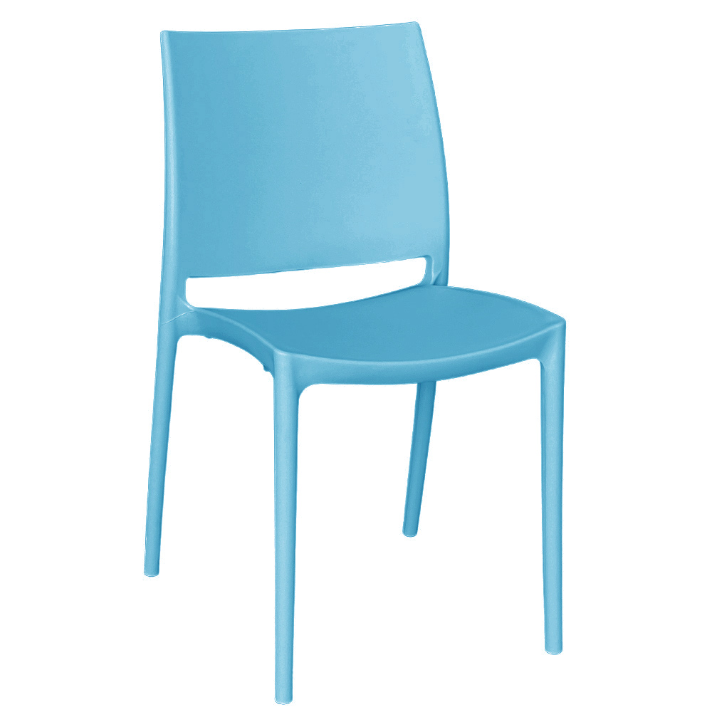 Sedia altea in plastica colore azzurro modello confort.