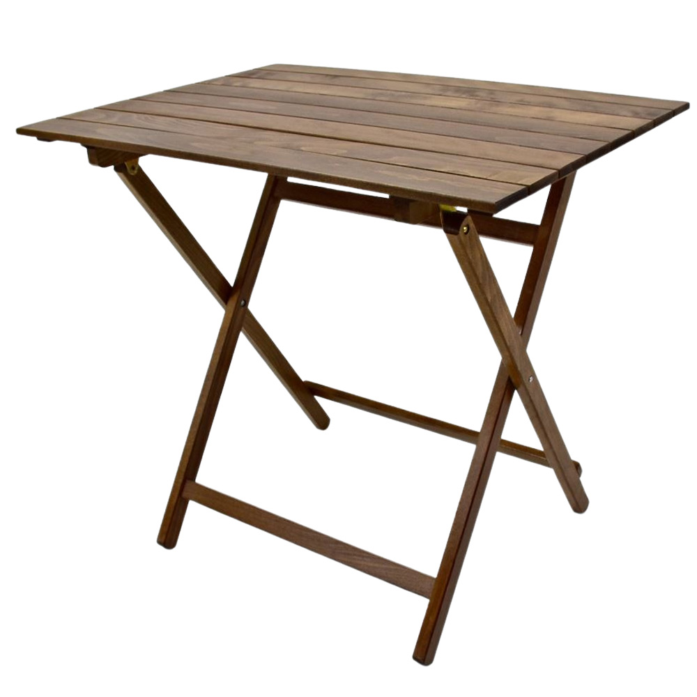 Tavolino lux pic nic in legno noce scuro cm 80 x 60 richiudibile.