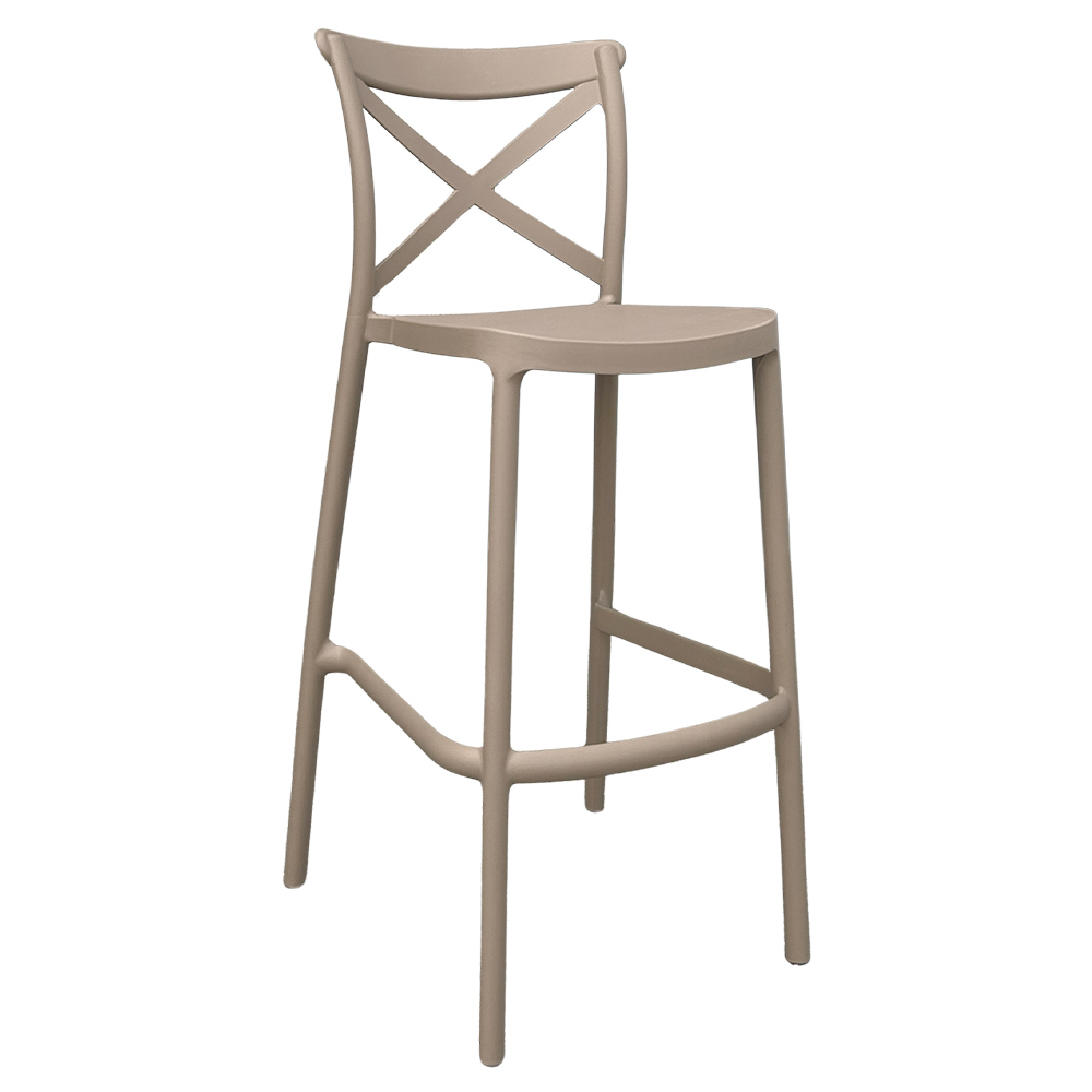 Sgabello alto da bar in plastica polipropilene beige sprint h 75 cm.