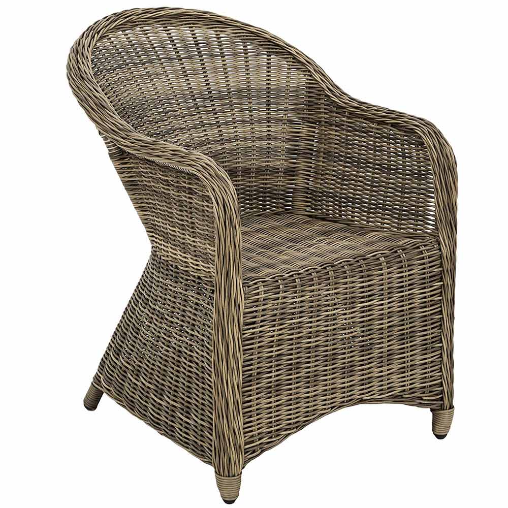 RSPL Poltrona Intreccio Naturale Design Italiano Rattan con Cuscino Grigio Promo Online 