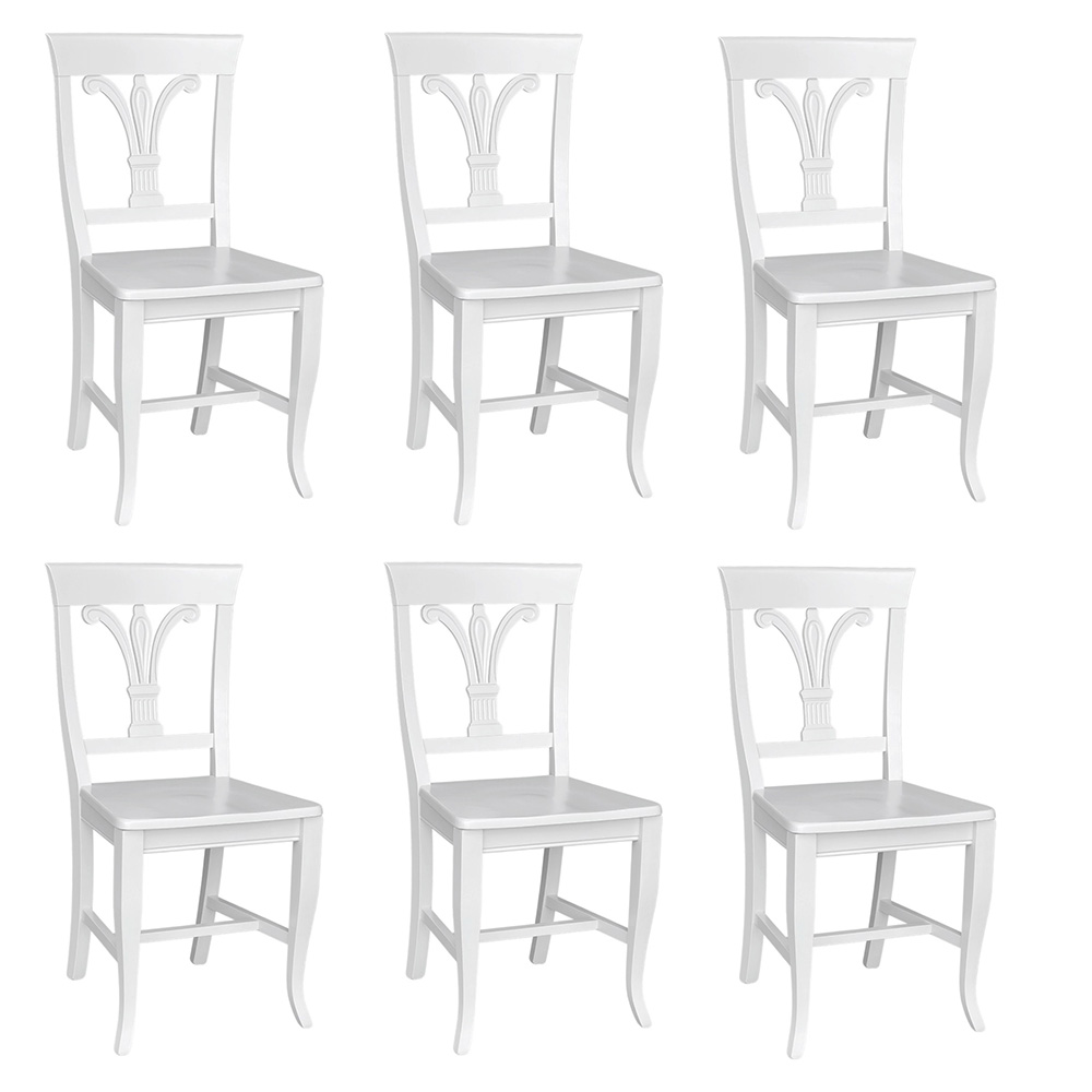 Sedia in legno mia laccato bianco con seduta in massello x 6.