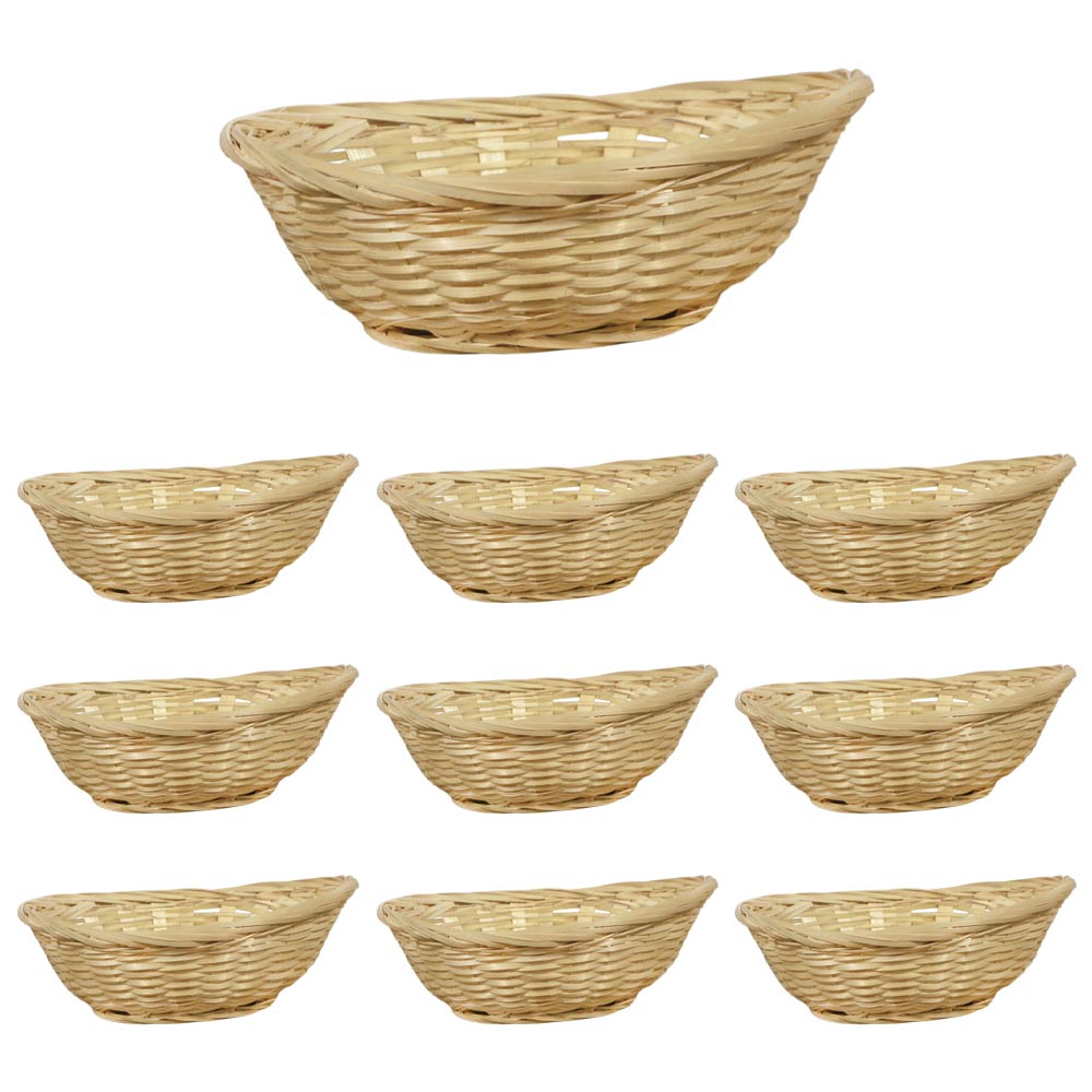 Ceste cestini espositore intrecciati a nido x10 fibra naturale cm 24,5 x 19x h 8.