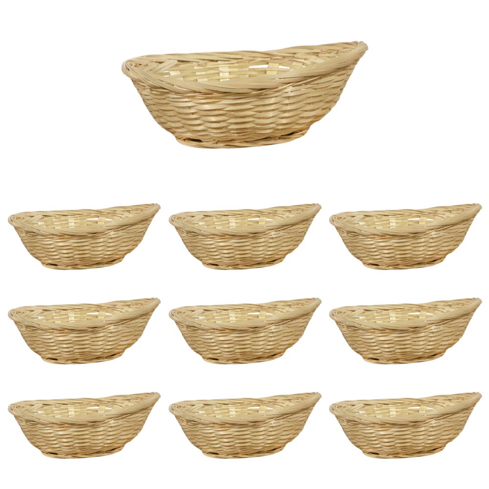 Ceste cestini espositore intrecciati a nido x10 fibra naturale cm 20 x15,5x h 7 .