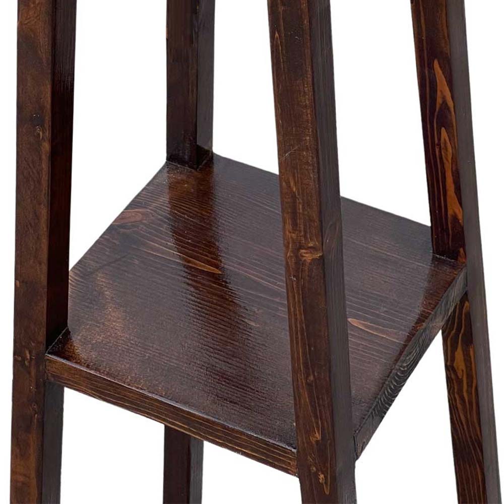 Colonna Legno Massello MARVIN - Portavasi/Portatelefono, Noce, Altezza 110cm - Foto 13