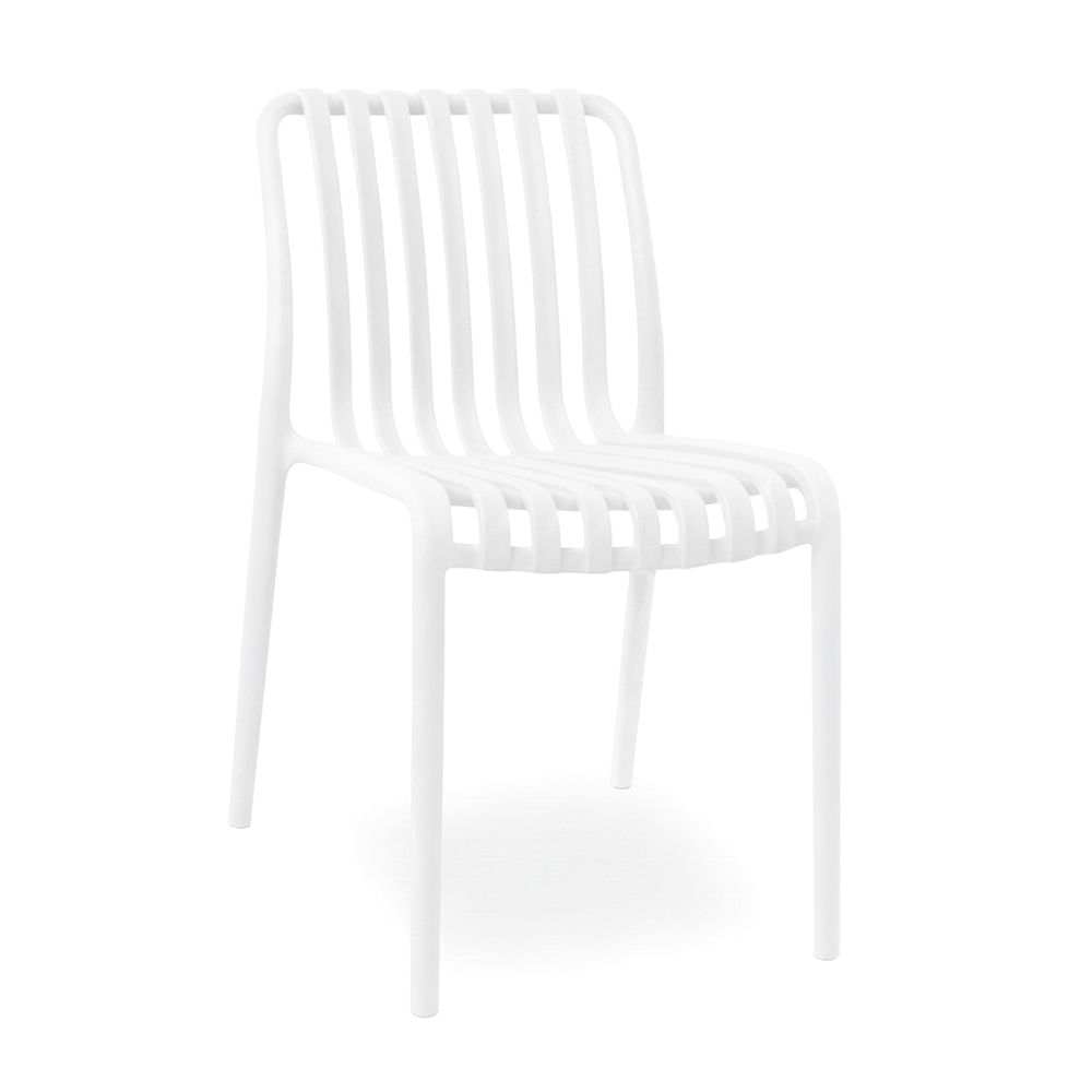 Sedia da esterno iside in plastica resistente, modello comfort premium bianca.