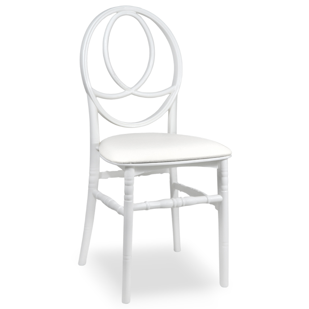 Sedia new phoenix in plastica polipropilene bianco cuscino imbottito in omaggio .