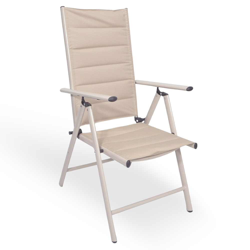 Sedia sdraio erica in alluminio reclinabile in 6 posizioni in textilene beige.