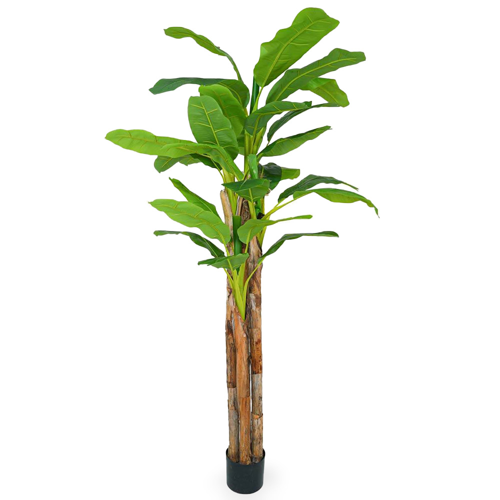 Banano artificiale con vaso pianta tropicale finta realistica h 270 cm.