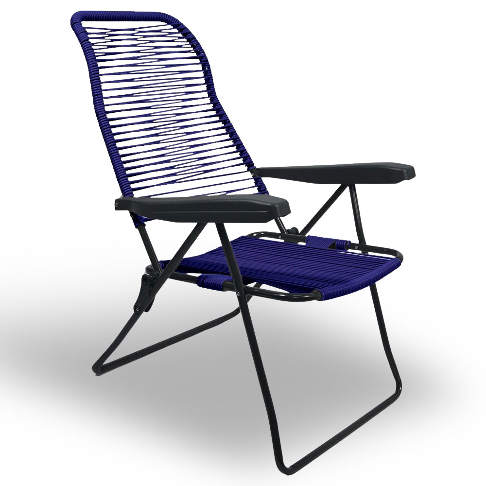 Sedia sdraio lipari cordonata reclinabile in pvc color blu.
