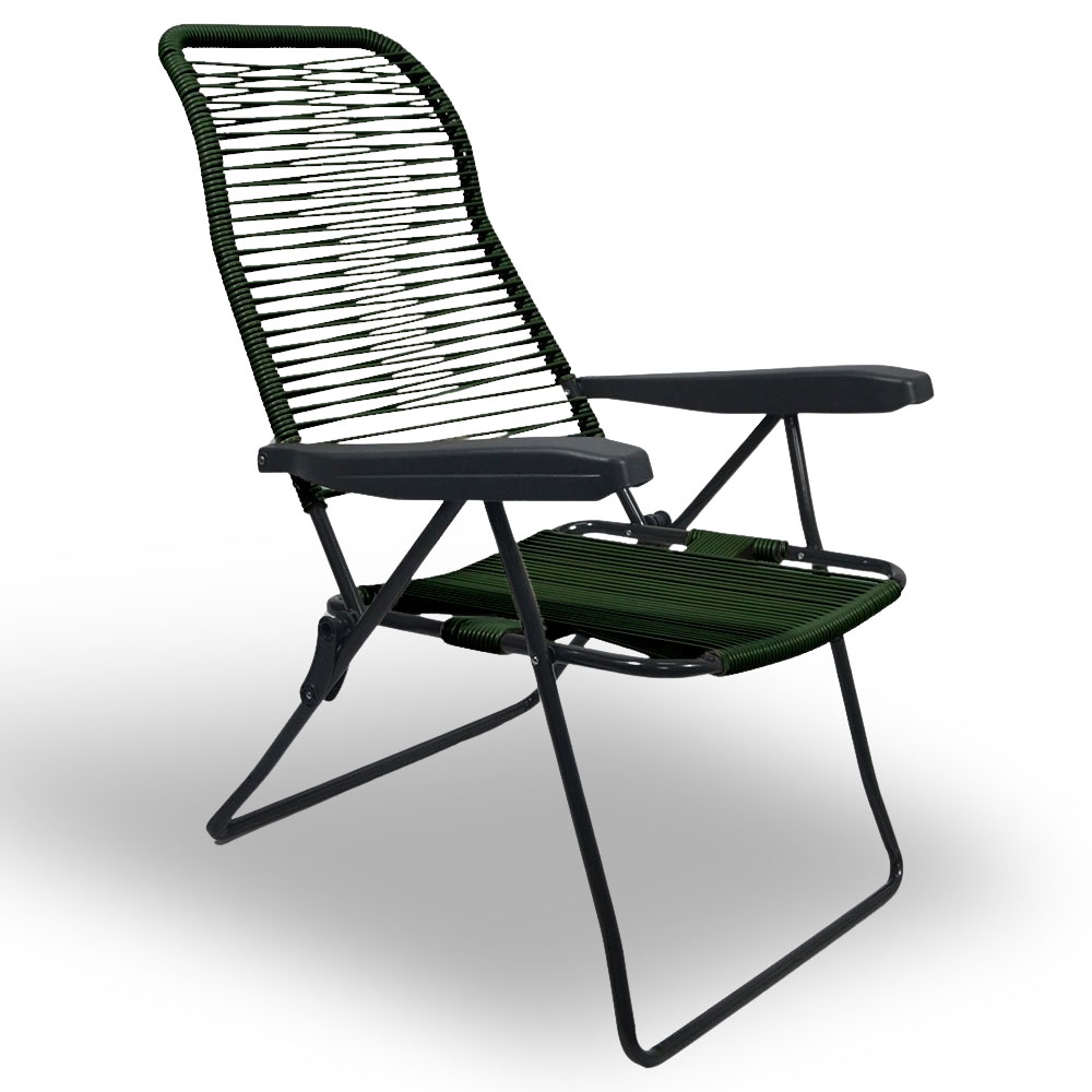 Sedia sdraio lipari cordonata reclinabile in pvc color verde.