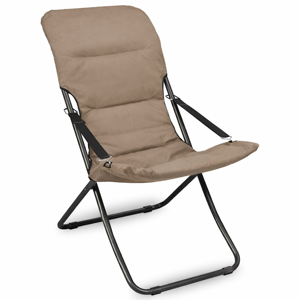 Poltrona lettino da veranda sdraio giardino floris con cuscino tortora.