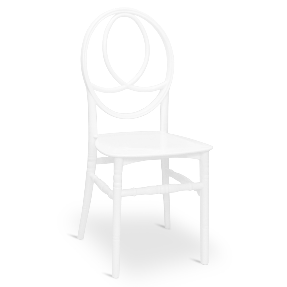 Sedia new phoenix in plastica polipropilene colore bianco unico monoblocco.