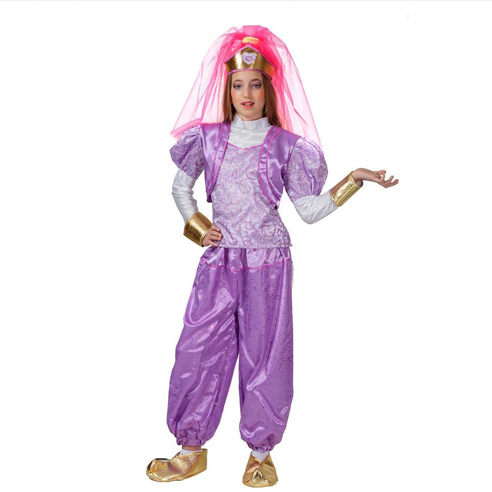 Costume vestito di carnevale odalisca genietta taglia l 8/9 anni viola.