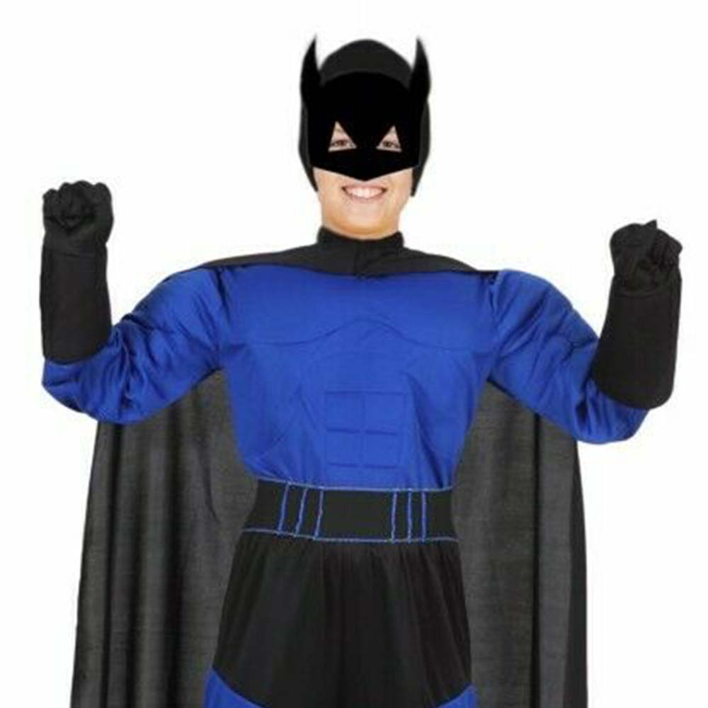 costume vestito maschera di carnevale pipistrello blu festa batman