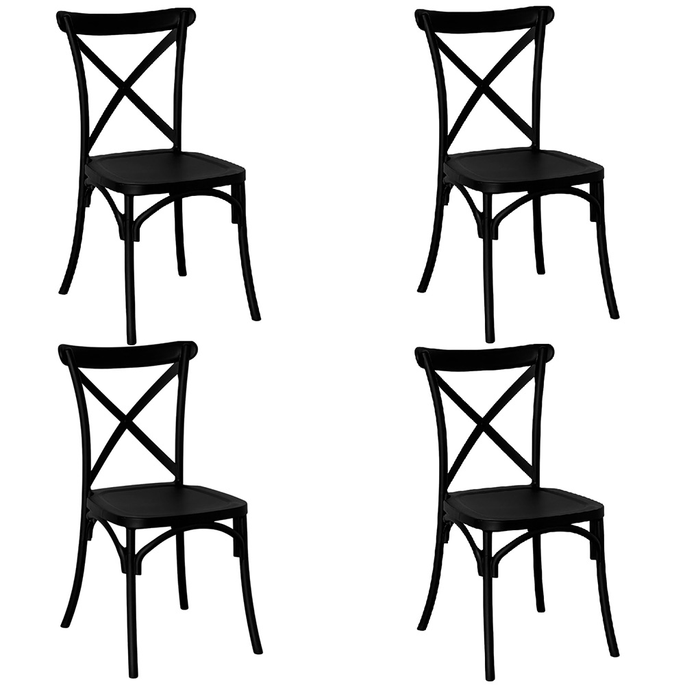 Sedia sala da pranzo in plastica polipropilene nuova gia montata nera sprint x 4.