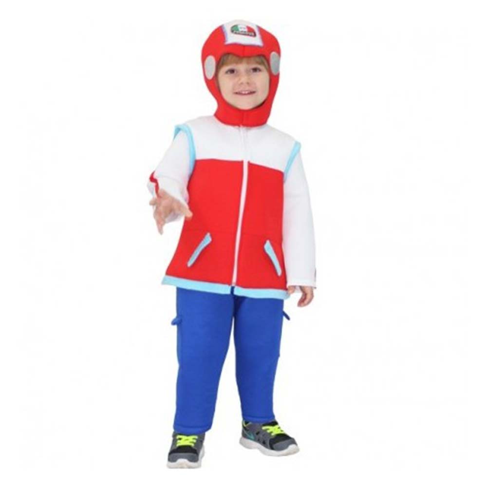 Costume vestito di carnevale pilota go kart 3/4 anni festa .