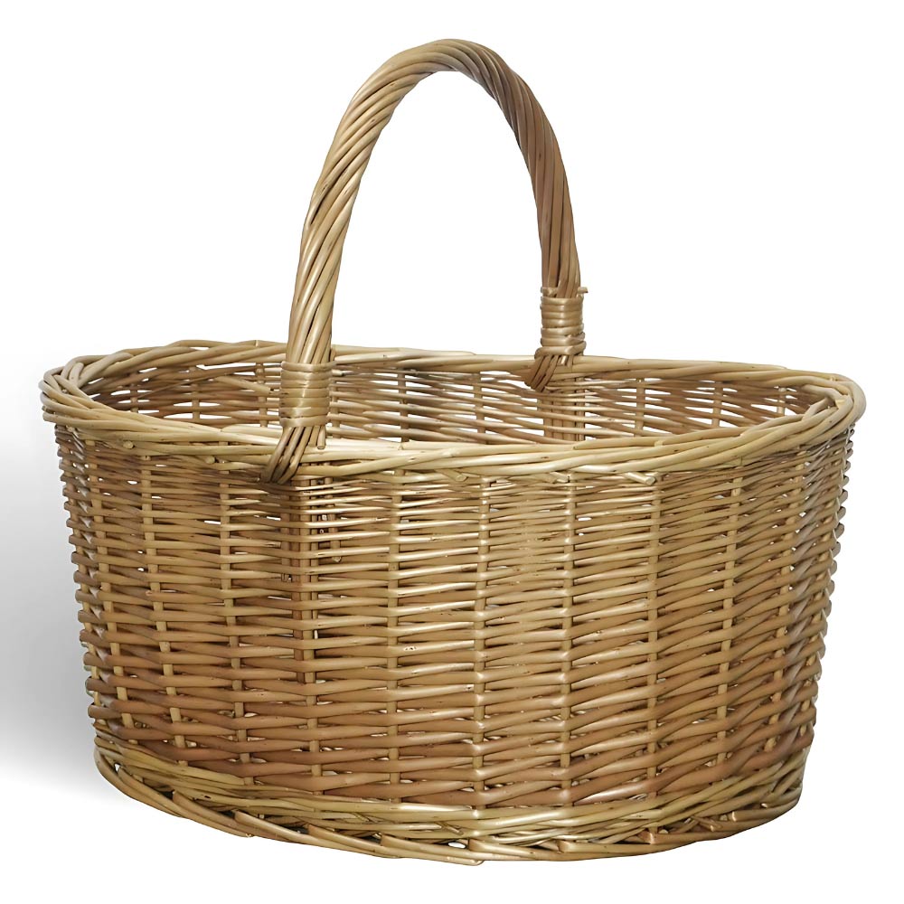 Cesta portaoggetti carla panaro ovale cesto in vimini con manico intrecciato.
