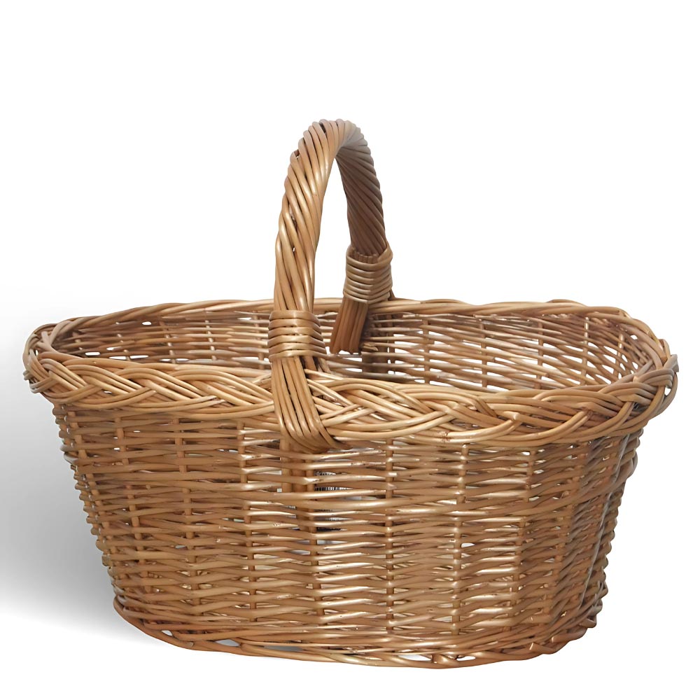 Cesta portaoggetti laura panaro ovale cesto in vimini con manico intrecciato.