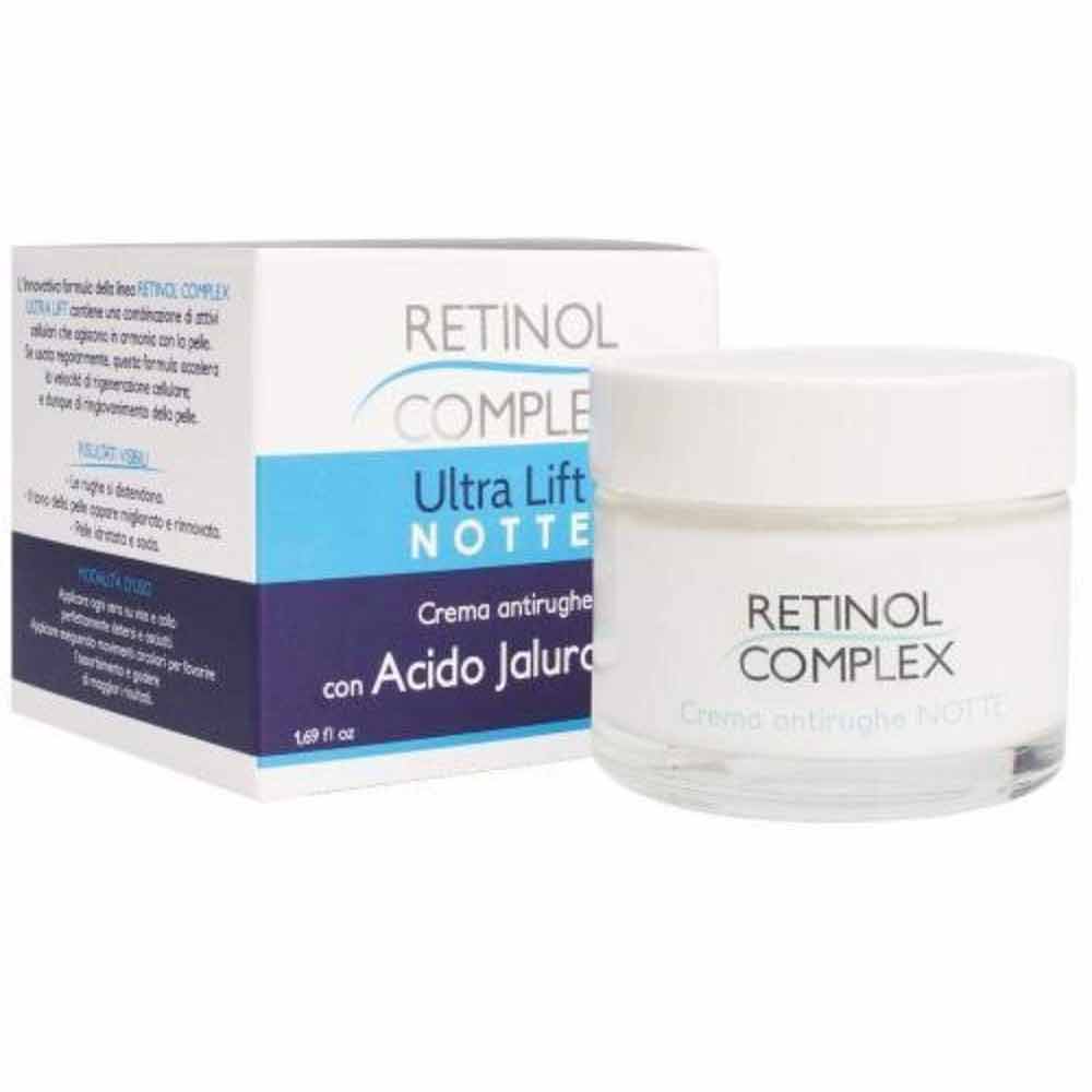 Ultra retinol complex crema antirughe notte con acido jaluronico 50 ml .