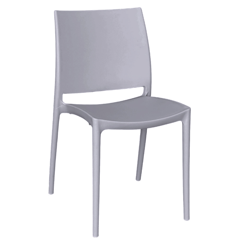 Sedia altea in plastica colore grigio chiaro modello confort.